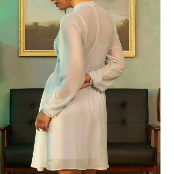 Hot Topic L Beetlejuice Astrid Deetz Cosplay Costume Mesh Long Sleeve Dress New - Picture 5 of 6